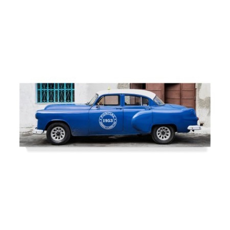 Philippe Hugonnard 'Blue Pontiac 1953 Original Classic Car' Canvas Art,16x47